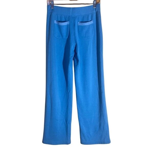 Pajama Gram Blue Kowel Neck Shirt & Wide Leg Pants Sz Small New - Picture 5 of 8